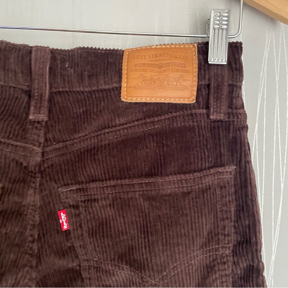 Levi's Baggy Dad Corduroy Pants Dark Brown Size 24 Premium - Picture 7 of 15